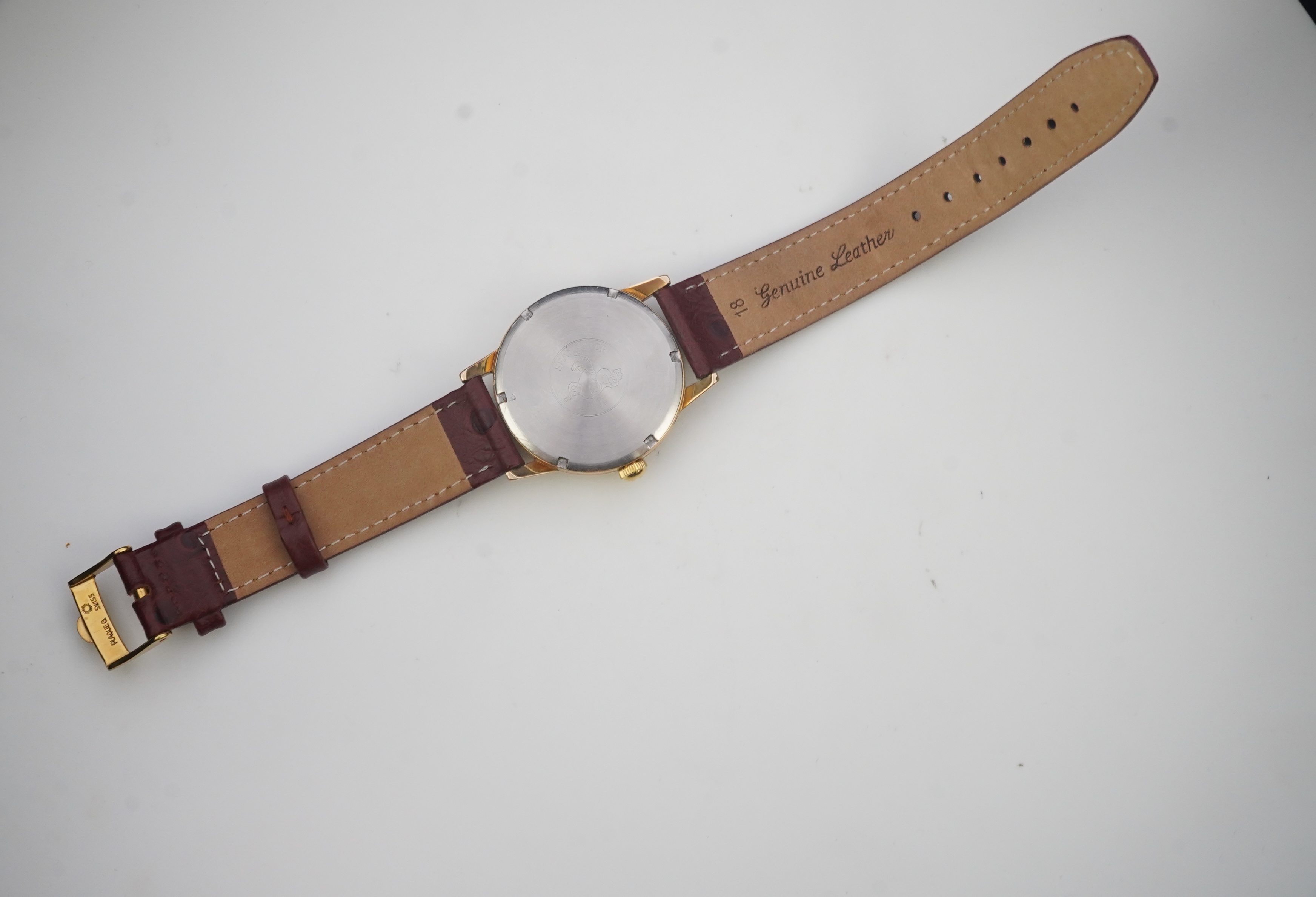 A gentleman's early 1960's steel and gold plated Omega Seamaster 30 manual wind wrist watch, on a later associated leather strap